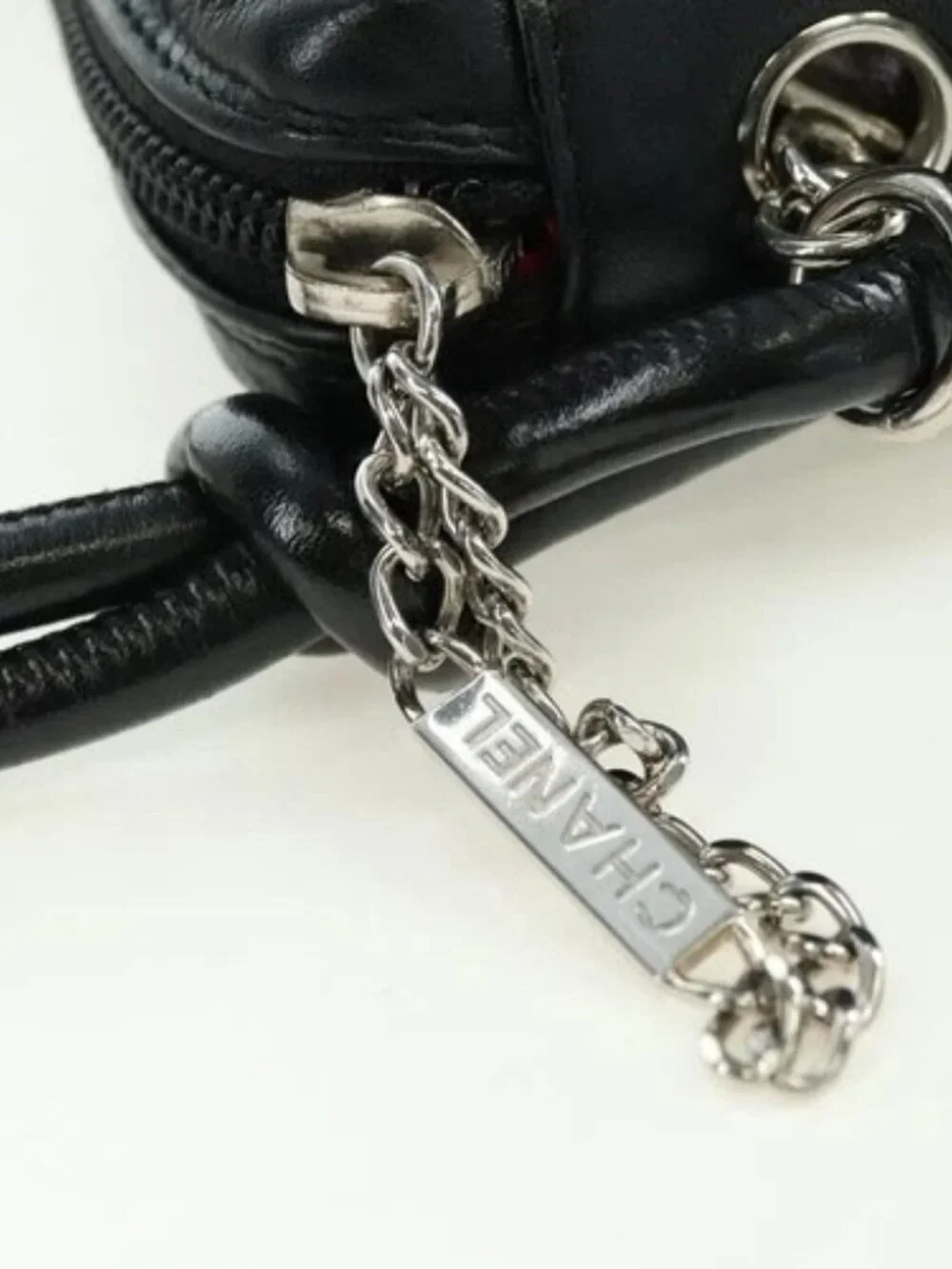 CHANEL Cambon Line Matelasse Shoulder Bag Leather Black Silver CC Auth bs34918M